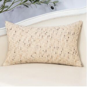 Beige Textured Throw Pillow Cover